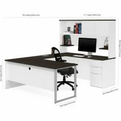 Bestar® U-Desk with Hutch - White and Deep Gray - Pro-Concept Plus Series 6 Bestar® U-Desk with Hutch - White and Deep Gray - Pro-Concept Plus Series -Outlet Desks & Workstations Store 110889 17 2