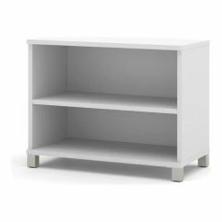 Bestar® Bookcase, 2 Shelf - White - Pro-Linea Series