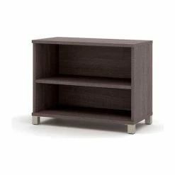 Bestar® Bookcase, 2 Shelf - Bark Grey - Pro-Linea Series