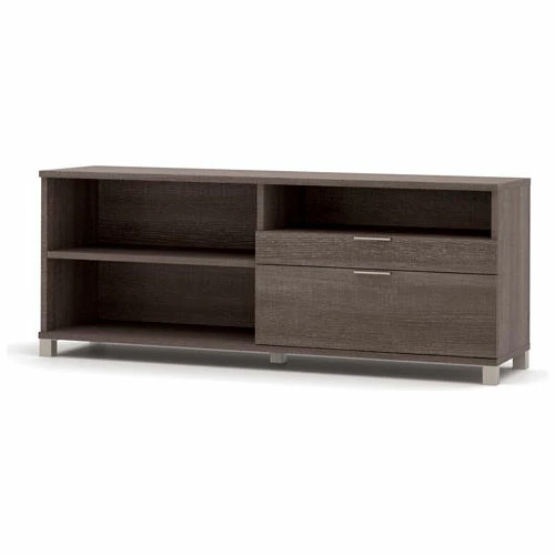 Bestar® Credenza w/ Drawers - 71" - Bark Grey - Pro-Linea Series 1 Bestar® Credenza w/ Drawers - 71" - Bark Grey - Pro-Linea Series