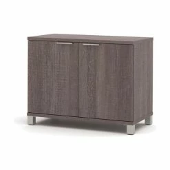 Bestar® 2-Door Storage Unit - Bark Grey - Pro-Linea Series