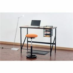 Safco® Elevate Standing-Height Desk, 24"D x 48"W x 50"H, Walnut -Outlet Desks & Workstations Store 13839 1957WL 1006SL 3001OR 2110BL 3240BL Lifestyle1