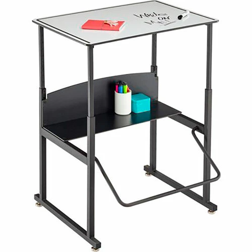 Safco® AlphaBetter Adjustable-Height Desk, Swinging Footrest Bar, 28 x 20", Dry Erase 4 Safco® AlphaBetter Adjustable-Height Desk, Swinging Footrest Bar, 28 x 20", Dry Erase - Image 4