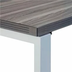 Safco® Aberdeen Table Desk w/Straight Top, 30"D x 72"W, Gray Steel -Outlet Desks & Workstations Store 16179 ABTDS72LGS FrontCorner