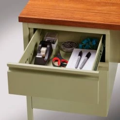 Hirsh Industries® Steel Desk - L Shape w/Right Return - 66" x 72" - Putty/Oak - HL10000 Series -Outlet Desks & Workstations Store 20104 B1952802 LShapeDesk PuttyOak3