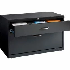Hirsh Industries® Low Credenza with Box and File Drawers - 36"W - Charcoal