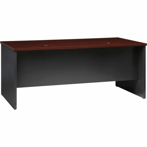 Hirsh Industries® Modular Steel Desk - Single Right Pedestal - 72 x 36 - Charcoal/Mahogany 2 Hirsh Industries® Modular Steel Desk - Single Right Pedestal - 72 x 36 - Charcoal/Mahogany - Image 2