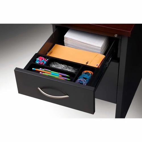 Hirsh Industries® Modular Steel Desk - Single Right Pedestal - 72 x 36 - Charcoal/Mahogany 3 Hirsh Industries® Modular Steel Desk - Single Right Pedestal - 72 x 36 - Charcoal/Mahogany - Image 3