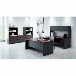Hirsh Industries® Modular Steel Credenza - Single Right Pedestal - 72 x 24 - Charcoal/Mahogany 12 Hirsh Industries® Modular Steel Credenza - Single Right Pedestal - 72 x 24 - Charcoal/Mahogany -Outlet Desks & Workstations Store 20542 20554 20558 20560 20566