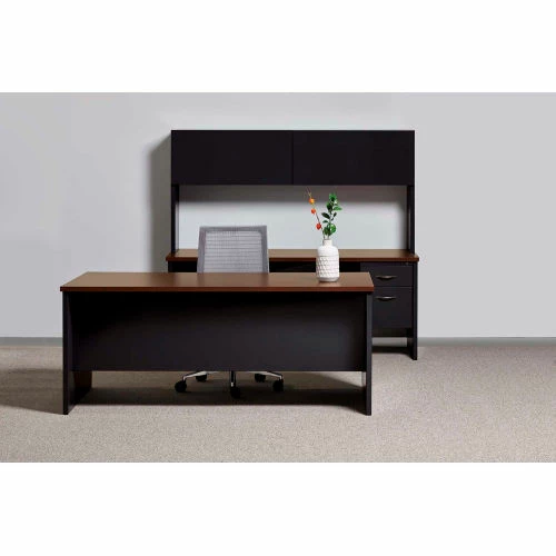 Hirsh Industries® Modular Steel Credenza - Single Right Pedestal - 72 x 24 - Charcoal/Mahogany 5 Hirsh Industries® Modular Steel Credenza - Single Right Pedestal - 72 x 24 - Charcoal/Mahogany - Image 5