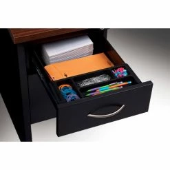 Hirsh Industries® Modular Steel Credenza - Double Pedestal - 72 x 24 - Black/Walnut -Outlet Desks & Workstations Store 20549 B2248114 DoublePed Black3