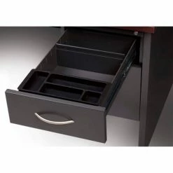 Hirsh Industries® Modular Steel Credenza - Single Right Pedestal - 72 x 24 - Charcoal/Mahogany 9 Hirsh Industries® Modular Steel Credenza - Single Right Pedestal - 72 x 24 - Charcoal/Mahogany -Outlet Desks & Workstations Store 20554 24x72 Right Hand Single Credenza Arch Handle Drawer 2 Charcoal Cab Mahogany Top Dec2016 hri