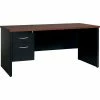 Hirsh Industries® Modular Steel Credenza - Single Left Pedestal - 72 x 24 - Black/Walnut