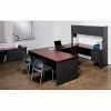 Hirsh Industries® Modular Steel Desk Bridge - 48 x 24 - Charcoal/Mahogany