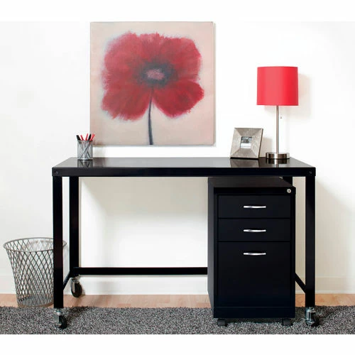 Hirsh Industries® Steel Industrial 48" Mobile Desk in Black 2 Hirsh Industries® Steel Industrial 48" Mobile Desk in Black - Image 2