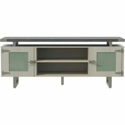 Safco® Mirella Low Wall Cabinet Glass Doors, 20"D x 72"W x 29-1/2"H, Stone Gray