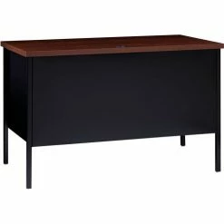 Hirsh Industries® Steel Desk - Single Right Pedestal - 24 x 45 - Black/Walnut - HL10000 Series -Outlet Desks & Workstations Store 22214 Single Ped Black Walnut 03