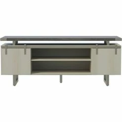 Safco® Mirella Low Wall Cabinet Wood Doors, 20"D x 72"W x 29-1/2"H, Stone Gray -Outlet Desks & Workstations Store 22224 MRLWCWDSGY Front