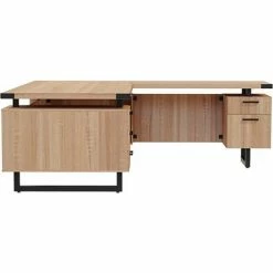 Safco® Mirella L-Shaped Configuration Desk, BBB/BF, 78"D x 72"W x 29-1/2"H, Sand Dune -Outlet Desks & Workstations Store 22709 MRLSBF7236SDD Side