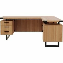 Safco® Mirella L-Shaped Configuration Desk, BBB/BF, 78"D x 72"W x 29-1/2"H, Sand Dune