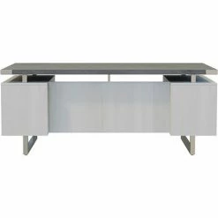 Safco® Mirella Free Standing Desk, BBB/BF, 36"D x 72"W x 29-1/2"H, Stone Gray 10 Safco® Mirella Free Standing Desk, BBB/BF, 36"D x 72"W x 29-1/2"H, Stone Gray -Outlet Desks & Workstations Store 23258 MRDBF7236SGY Back