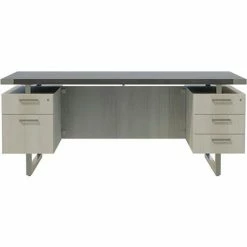 Safco® Mirella Free Standing Desk, BBB/BF, 36"D x 72"W x 29-1/2"H, Stone Gray