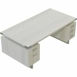 Safco® Mirella Free Standing Desk, BBB/BF, 36"D x 72"W x 29-1/2"H, White Ash -Outlet Desks & Workstations Store 23329 MRDBF7236WAH Top