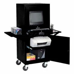 Side Shelf Kit For Global Industrial™ Computer Cabinet, Black, Set of 2 -Outlet Desks & Workstations Store 237368BK 30