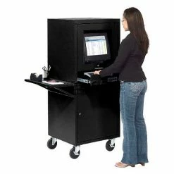 Side Shelf Kit For Global Industrial™ Computer Cabinet, Black, Set of 2 -Outlet Desks & Workstations Store 237368BK 33