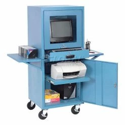 Side Shelf Kit For Global Industrial™ Computer Cabinet, Blue, Set of 2 -Outlet Desks & Workstations Store 237368BL 30