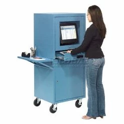 Side Shelf Kit For Global Industrial™ Computer Cabinet, Blue, Set of 2 -Outlet Desks & Workstations Store 237368BL 33