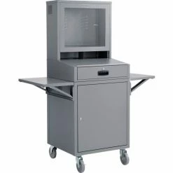 Side Shelf Kit For Global Industrial Computer Cabinet, Dark Gray, Set Of 2 -Outlet Desks & Workstations Store 237368DG 04