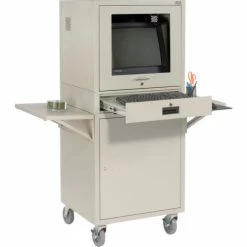 Side Shelf Kit For Global Industrial™ Computer Cabinet, Light Gray, Set of 2 -Outlet Desks & Workstations Store 237368GY 05