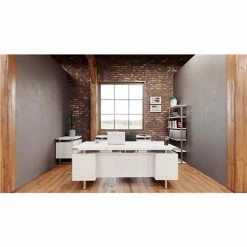 Safco® Mirella Storage Cabinet, 20"D x 36"W x 29-1/2"H, White Ash 12 Safco® Mirella Storage Cabinet, 20"D x 36"W x 29-1/2"H, White Ash -Outlet Desks & Workstations Store 23801 Mirella Lifestyle 30 WAH 1