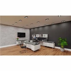 Safco® Mirella Low Wall Cabinet Glass Doors, 20"D x 72"W x 29-1/2"H, Stone Gray -Outlet Desks & Workstations Store 23816 Mirella Lifestyle 38 SGY