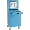 Global Industrial Mobile LCD Computer Cabinet, Blue, Assembled
