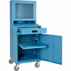 Global Industrial Mobile LCD Computer Cabinet, Blue, Assembled 30 Global Industrial Mobile LCD Computer Cabinet, Blue, Assembled -Outlet Desks & Workstations Store 239115BL 03