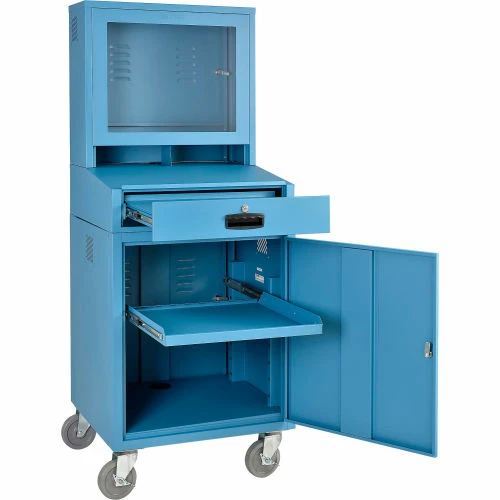 Global Industrial Mobile LCD Computer Cabinet, Blue, Assembled 4 Global Industrial Mobile LCD Computer Cabinet, Blue, Assembled - Image 4