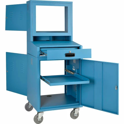 Global Industrial Mobile LCD Computer Cabinet, Blue, Assembled 5 Global Industrial Mobile LCD Computer Cabinet, Blue, Assembled - Image 5