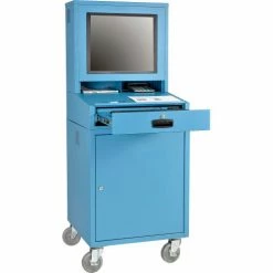 Global Industrial Mobile LCD Computer Cabinet, Blue, Assembled 34 Global Industrial Mobile LCD Computer Cabinet, Blue, Assembled -Outlet Desks & Workstations Store 239115BL 07