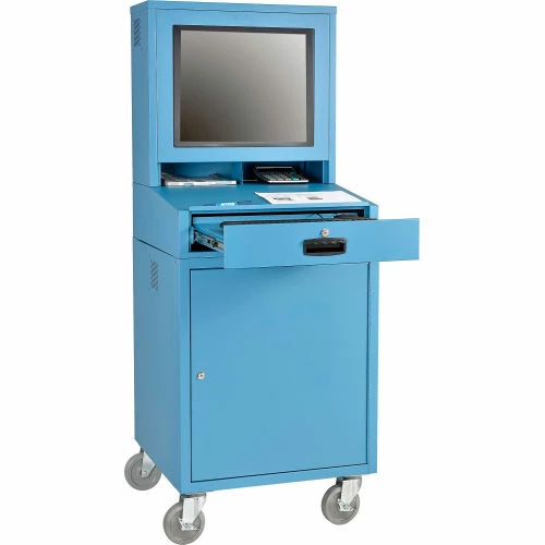 Global Industrial Mobile LCD Computer Cabinet, Blue, Assembled 8 Global Industrial Mobile LCD Computer Cabinet, Blue, Assembled - Image 8