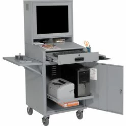 Global Industrial Mobile LCD Computer Cabinet, Complete Bundle, Dark Gray 10 Global Industrial Mobile LCD Computer Cabinet, Complete Bundle, Dark Gray -Outlet Desks & Workstations Store 239115CGY 02
