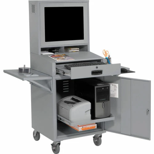 Global Industrial Mobile LCD Computer Cabinet, Complete Bundle, Dark Gray 3 Global Industrial Mobile LCD Computer Cabinet, Complete Bundle, Dark Gray - Image 3