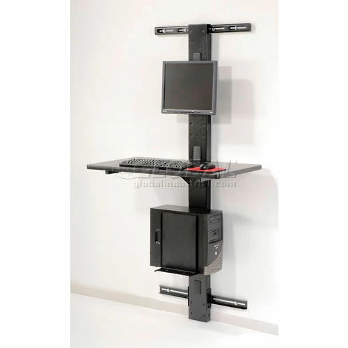 Global Industrial™ 72"H Wall Mount Unit with VESA Mount - Black 2 Global Industrial™ 72"H Wall Mount Unit with VESA Mount - Black - Image 2