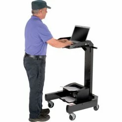 Global Industrial™ Orbit Mobile Laptop Cart, Black -Outlet Desks & Workstations Store 239141BK 05