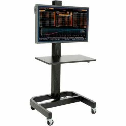 Global Industrial™ LCD/Plasma Mobile Cart with Power Outlet - Black