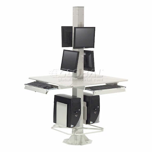 Global Industrial™ 81"H Complete Floor Mount Orbit Computer Kiosk with VESA Mounts, Beige 3 Global Industrial™ 81"H Complete Floor Mount Orbit Computer Kiosk with VESA Mounts, Beige - Image 3