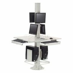Global Industrial™ 81"H Complete Floor Mount Orbit Computer Kiosk with VESA Mounts, Beige 42 Global Industrial™ 81"H Complete Floor Mount Orbit Computer Kiosk with VESA Mounts, Beige -Outlet Desks & Workstations Store 239193BG 05