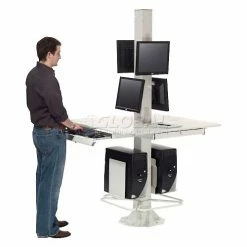 Global Industrial 81"H Floor Mount Orbit Computer Kiosk with VESA Mount & Power Outlet, Beige 47 Global Industrial 81"H Floor Mount Orbit Computer Kiosk with VESA Mount & Power Outlet, Beige -Outlet Desks & Workstations Store 239193BG 08 1