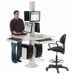 Global Industrial™ 81"H Complete Floor Mount Orbit Computer Kiosk with VESA Mounts, Beige 47 Global Industrial™ 81"H Complete Floor Mount Orbit Computer Kiosk with VESA Mounts, Beige -Outlet Desks & Workstations Store 239193BG 10